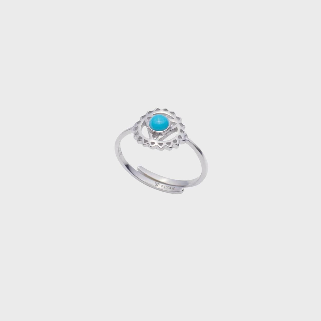 Adjustable Silver & Turquoise Throat Chakra Ring