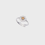 Adjustable Silver & Citrine Solar Plexus Chakra Ring