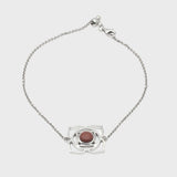 Silver & Red Jasper Root Chakra Bracelet