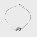 Silver & Amethyst Crown Chakra Bracelet