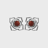 Silver & Red Jasper Root Chakra Stud Earrings