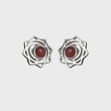 Silver & Carnelian Sacral Chakra Stud Earrings