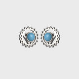 Silver & Turquoise Throat Chakra Stud Earrings