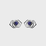 Silver & Lapiz Lazuli Third Eye Chakra Stud Earrings