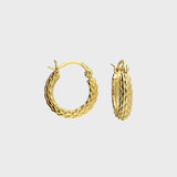 Basket Weave Hoop Earrings