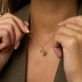 Textured Bee Disc Necklace