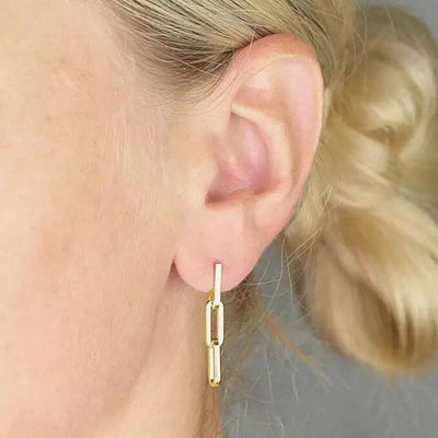 Dual Paperclip Drop Earrings