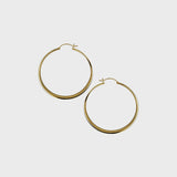 Large Flattened Hoop Earrings