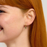 Emerald Horseshoe Huggie Earrings