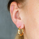 Chunky Twist Medium Hoop Earrings