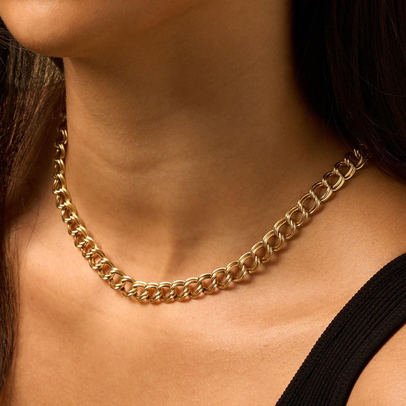 Double Link Curb Chain Necklace