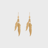 18ct Yellow Gold Dual Plume Earrings