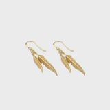 18ct Yellow Gold Dual Plume Earrings