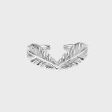 Adjustable Silver Guidance Feather Ring