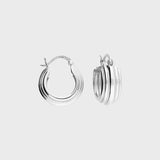 Barrel Chunky Medium Hoop Earrings