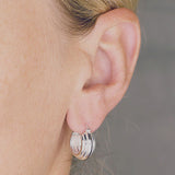 Barrel Chunky Medium Hoop Earrings