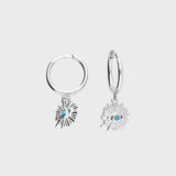 Evil Eye Huggie Earrings