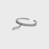 Adjustable Silver Hanging Feather Ring