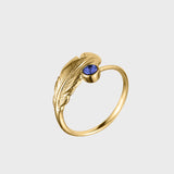 Adjustable Crystal Feather Birthstone Ring - September