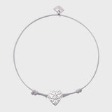 Adjustable Filigree Heart Friendship Cord Bracelet