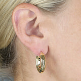 Chunky Hex Medium Hoop Earrings