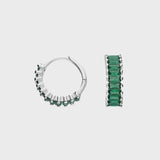Emerald Glass Huggie Earrings