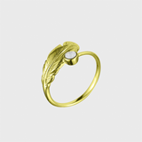 Adjustable Crystal Feather Birthstone Ring