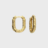 Molten U-Shaped Huggie Earrings