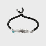 Silver & Cord Guardian Feather Bracelet