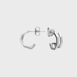Split Pentagon Stud Earrings