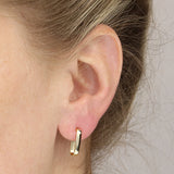 Square J Stud Hoop Earrings