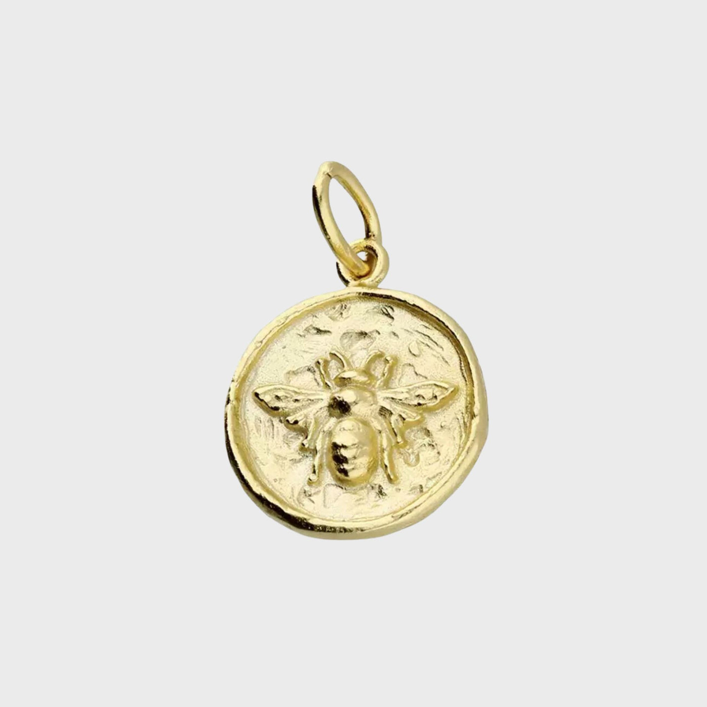 Textured Bee Disc Necklace