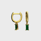 Emerald Horseshoe Huggie Earrings