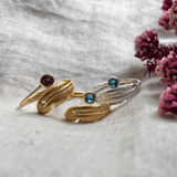 Adjustable Crystal Feather Birthstone Ring