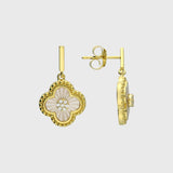 Clover Seashell Drop Earrings