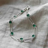 Emerald Paperclip Chain Bracelet