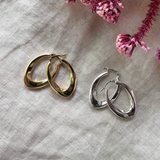 Luna Oval Hoop Earrings