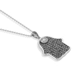 Silver & Marcasite Hamsa Hand Necklace