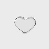 Silver Full Heart Stud Earrings