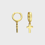 Cross Huggie Earrings