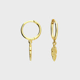 Feather Plume Huggie Earrings