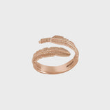 18ct Rose Gold Adjustable Plume Ring