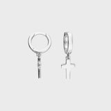 Cross Huggie Earrings