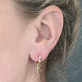 Cross Huggie Earrings