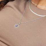 Silver & Amethyst Crown Chakra Necklace