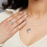 Dainty Angel Wing Heart Necklace