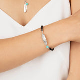 Silver & Cord Guardian Feather Bracelet
