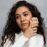 Adjustable Crystal Feather Birthstone Ring - March