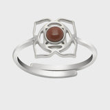 Adjustable Silver & Red Jasper Root Chakra Ring