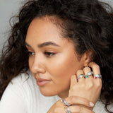 Adjustable Crystal Feather Birthstone Ring - May